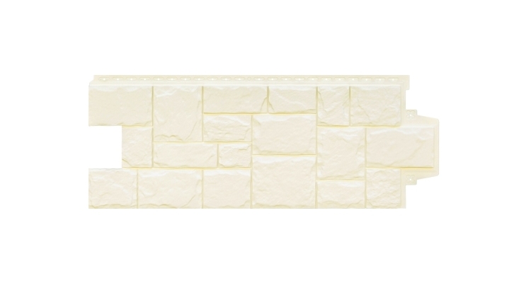 Фасадная панель GL Крупный камень Classic молочный