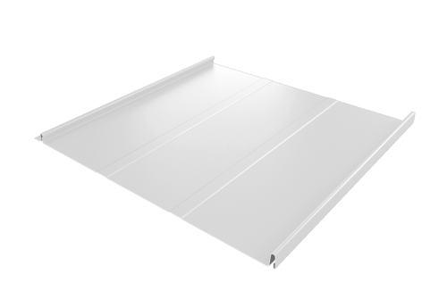 Фальц двойной стоячий Line Grand Line 0,5 Satin с пленкой на замках RAL 9003 сигнальный белый