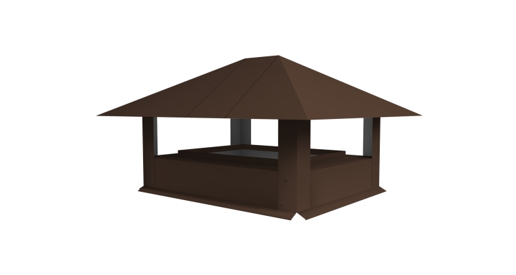 Дымник на трубу 520х390мм 0.5 Satin с пленкой RAL 8017 шоколад