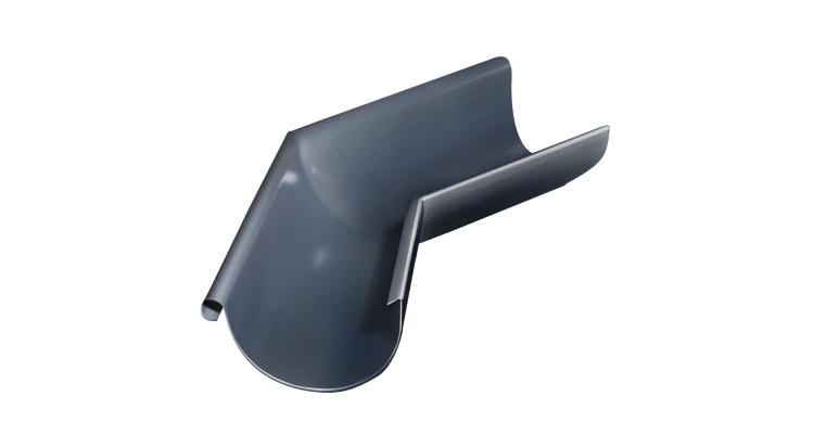 Угол желоба внешний Grand Line PU 135 гр 125 мм RAL 7024 мокрый асфальт