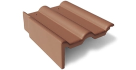 Боковая цементно-песчаная черепица Braas Франкфуртская левая, коричневый