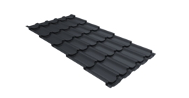 Металлочерепица квинта плюс 0,45 Drap ST RAL 7024 мокрый асфальт