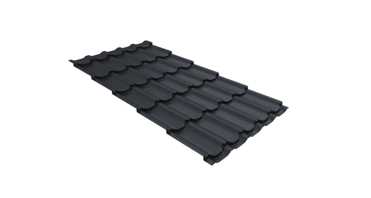 Металлочерепица квинта плюс 0,45 Drap ST RAL 7024 мокрый асфальт