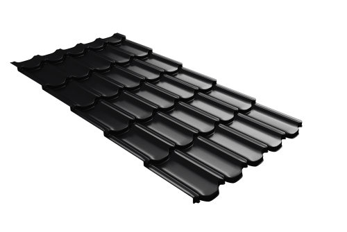 Металлочерепица  квинта плюс Grand Line c 3D резом 0,45 PE RAL 9005 черный