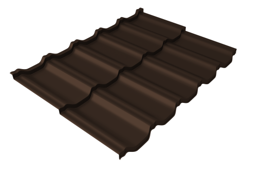 Металлочерепица модульная квинта uno GL 0,45 Drap TwinColor RAL 8017 шоколад