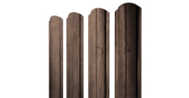 Штакетник Полукруглый Slim фигурный 0.45 Print Premium Almond Wood Fresh