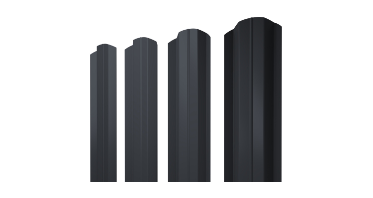 Штакетник М-образный В фигурный 0,5 Drap RAL 7024 мокрый асфальт