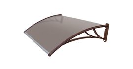 Козырек Krovent из поликарбоната 1500х930х280 бронзовый (коричневый кронштейн)