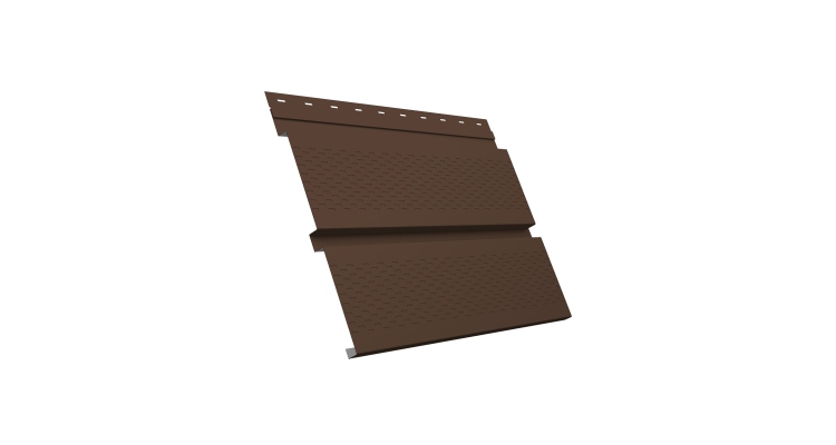 Софит металлический Квадро Брус с перфорацией 0,45 Drap TX с пленкой RAL 8017 шоколад