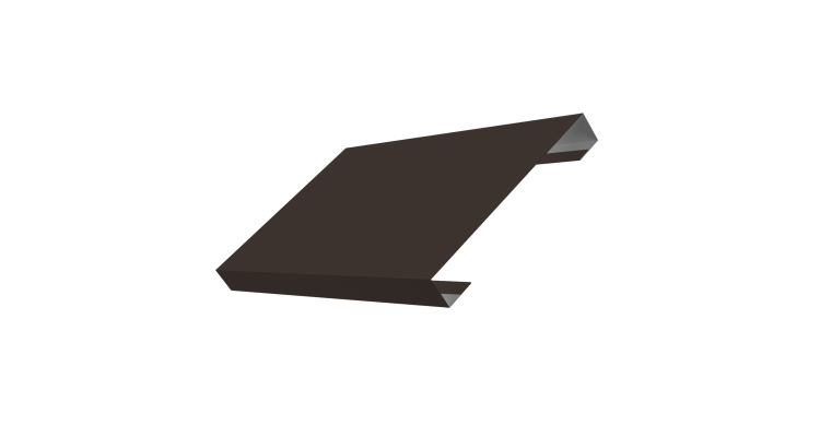 Ламель лицевая 150 забора жалюзи Texas стартовая/финишная для калиток и ворот 0.45 Drap с пленкой RR 32 темно-коричневый