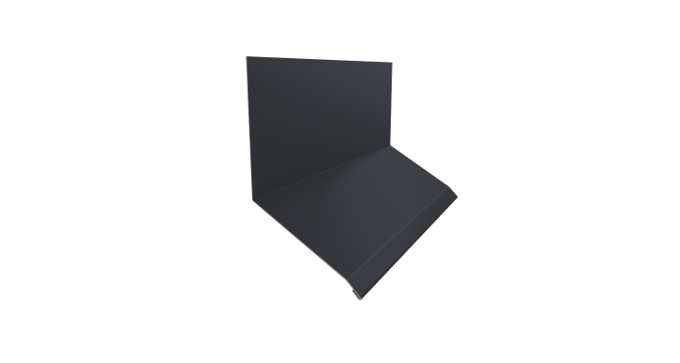 Планка примыкание верхнее к стене фальц Grand Line 150х130х20 0,5 Drap RAL 7024 мокрый асфальт (2м)