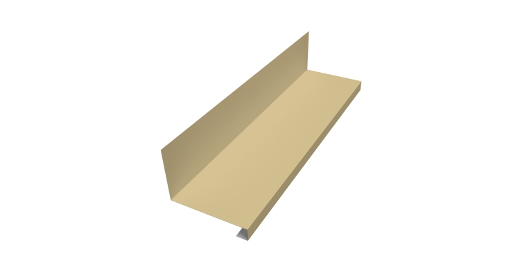 Планка примыкание нижнее к трубе фальц 0,45 PE с пленкой RAL 1014 слоновая кость (3м)
