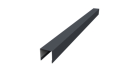 Планка вертикальная лицевая для забора жалюзи Palermo 0,45 PE RAL 7024 мокрый асфальт (2м)