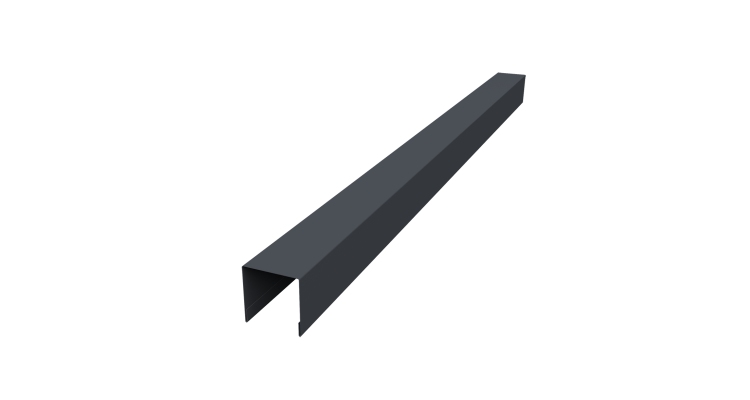 Планка вертикальная лицевая для забора жалюзи Palermo 0,45 Drap TwinColor RAL 7024 мокрый асфальт (3м)