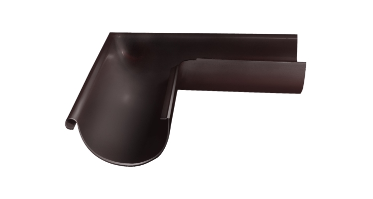 Угол желоба внешний GL PE 90 гр 125 мм RAL 8017 шоколад